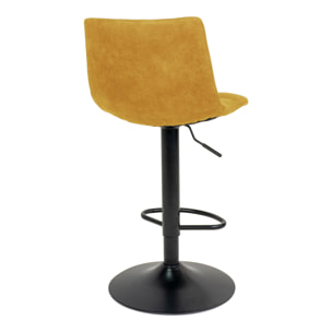 Set 2 sgabelli da bar Middelfart in velluto giallo senape con base nera