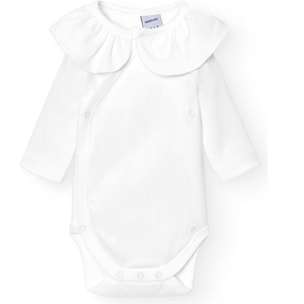 Body cruzado bebé manga larga volante