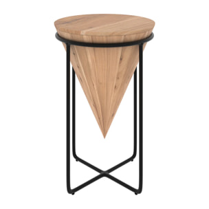 Grande sellette en bois d'accacia et métal D41 cm - Mafana