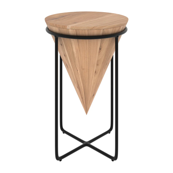 Grande sellette en bois d'accacia et métal D41 cm - Mafana