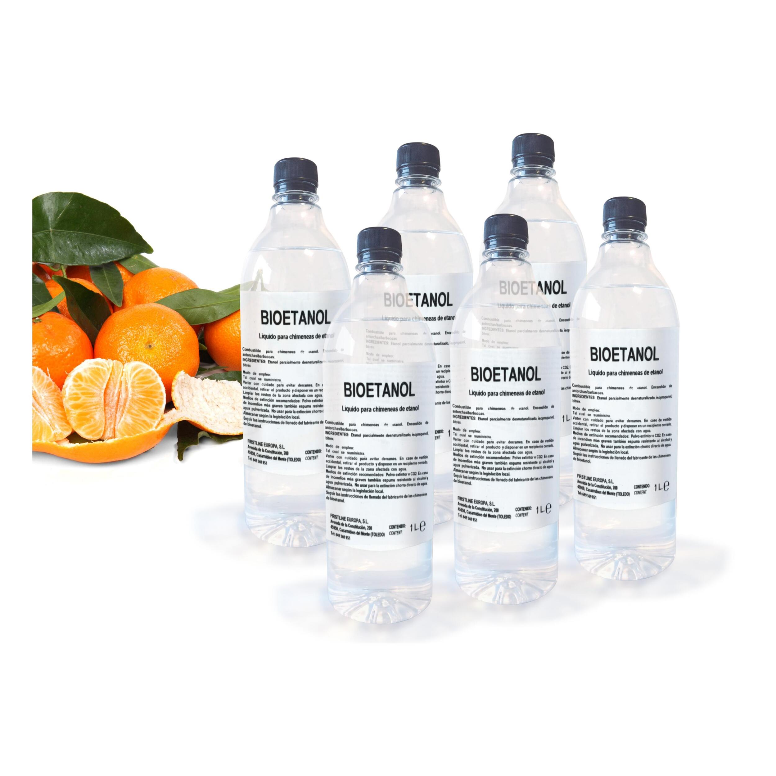 Combustible Etanol de origen natural con aroma. Botella de 1L BOT-MANDARINA FIRSTLINEEUROPA  W