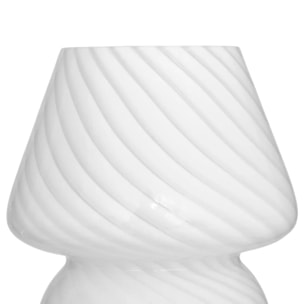 Lampe champignon "Cara" H18cm blanc