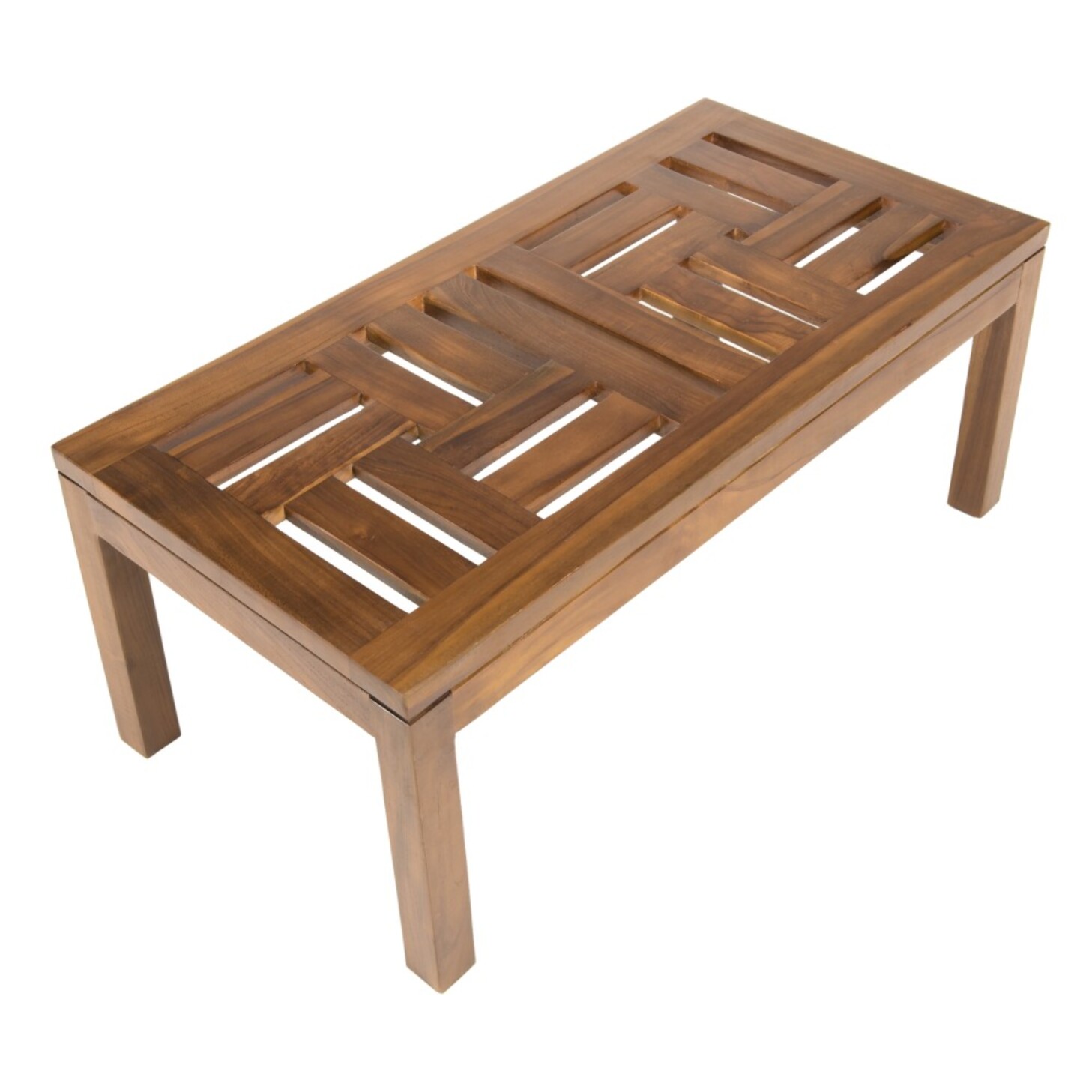 MAEVA - Table basse de jardin rectangulaire 100 x 50 cm en bois teck huilé