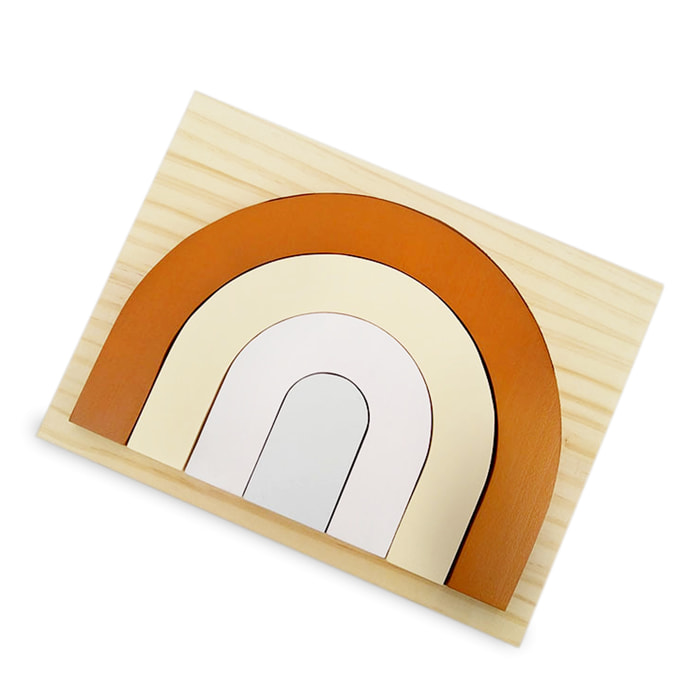 Puzle de madera RAINBOW PUZZLE con piezas apilables