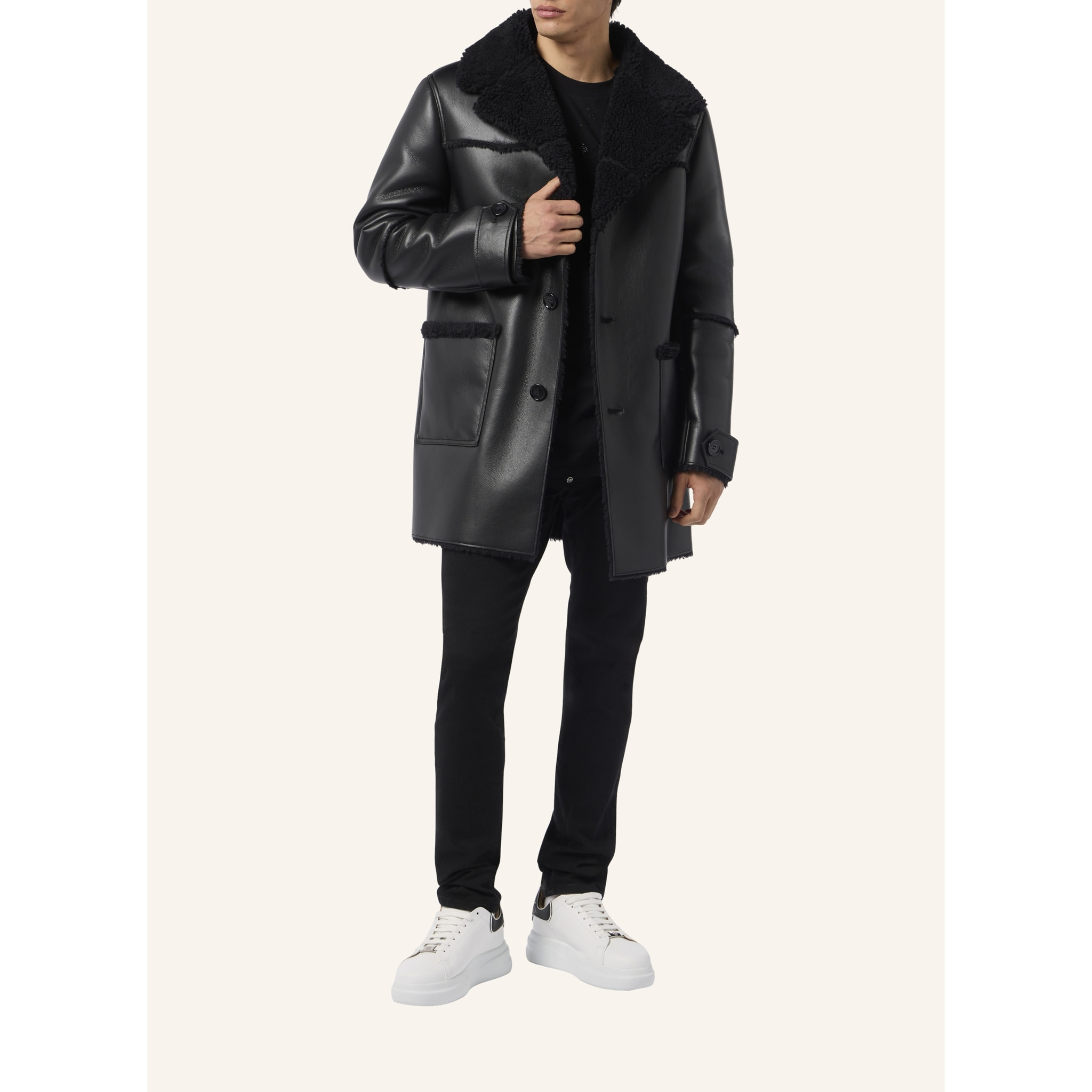 PHILIPP PLEIN Long Eco Shearling Jacket