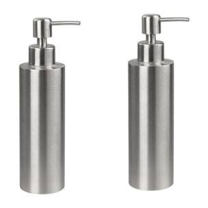 Ensemble de 2 Distributeurs de savon moderne gris 20,5 cm Fackelmann Tecno