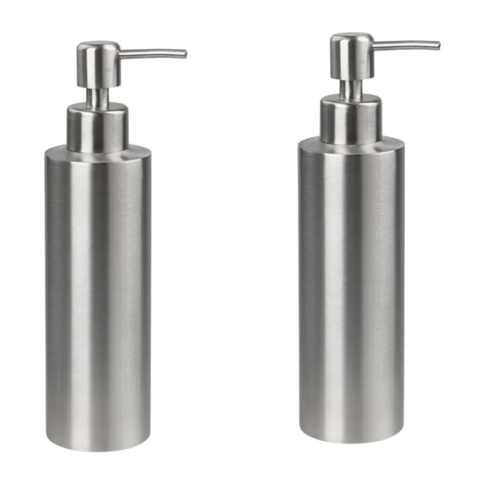 Ensemble de 2 Distributeurs de savon moderne gris 20,5 cm Fackelmann Tecno