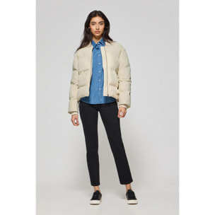 Bomber trapuntato beige Dubai con articolare Polo Club
