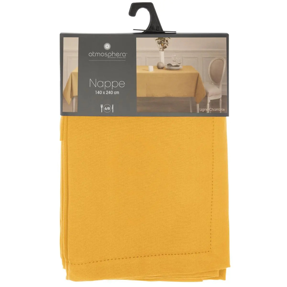 Nappe "Jane" - coton chambray - jaune moutarde 140x240 cm