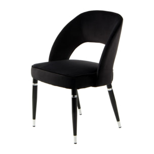 Set di 2 sedie Courtney 500 in velluto nero e argento