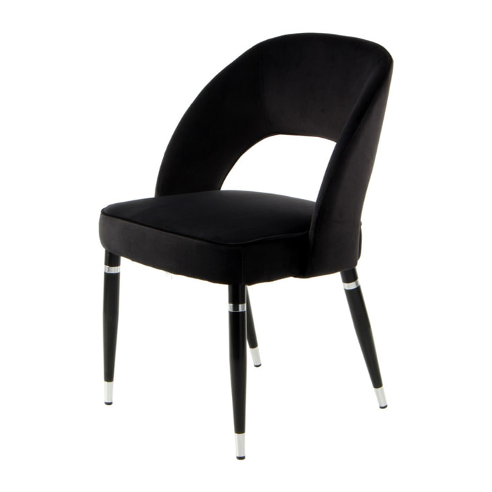 Set di 2 sedie Courtney 500 in velluto nero e argento