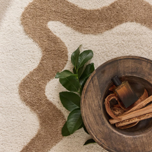 PANTONE - Tapis beige à bords festonnés TERRA DEL SOL