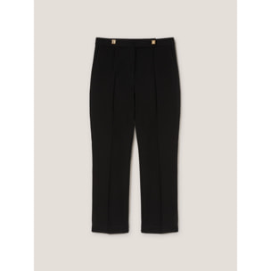 Motivi - Pantalones de pierna regular con detalle de botones - Negro