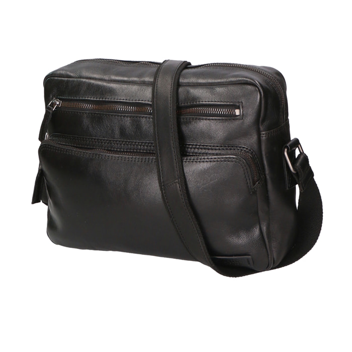 Borsa a tracolla unisex In Vera pelle Made in Italy 31x23x11 cm