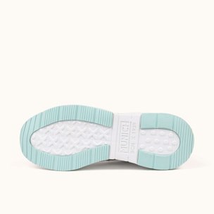MUNICH WAVE 185 Zapatillas de diseño retro con volumen Blanco y Verde Menta