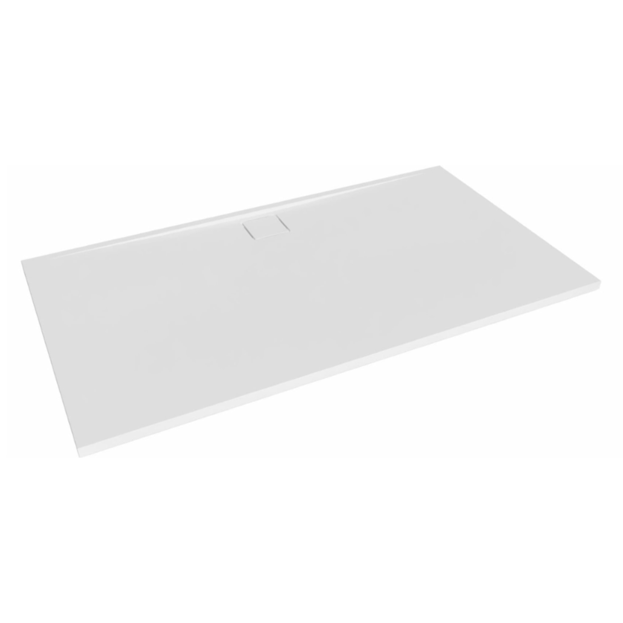 Vision Receveur de douche 140x80cm + Siphon Eslim90. Marbre coulé, blanc (SATSVVI14080B-S)