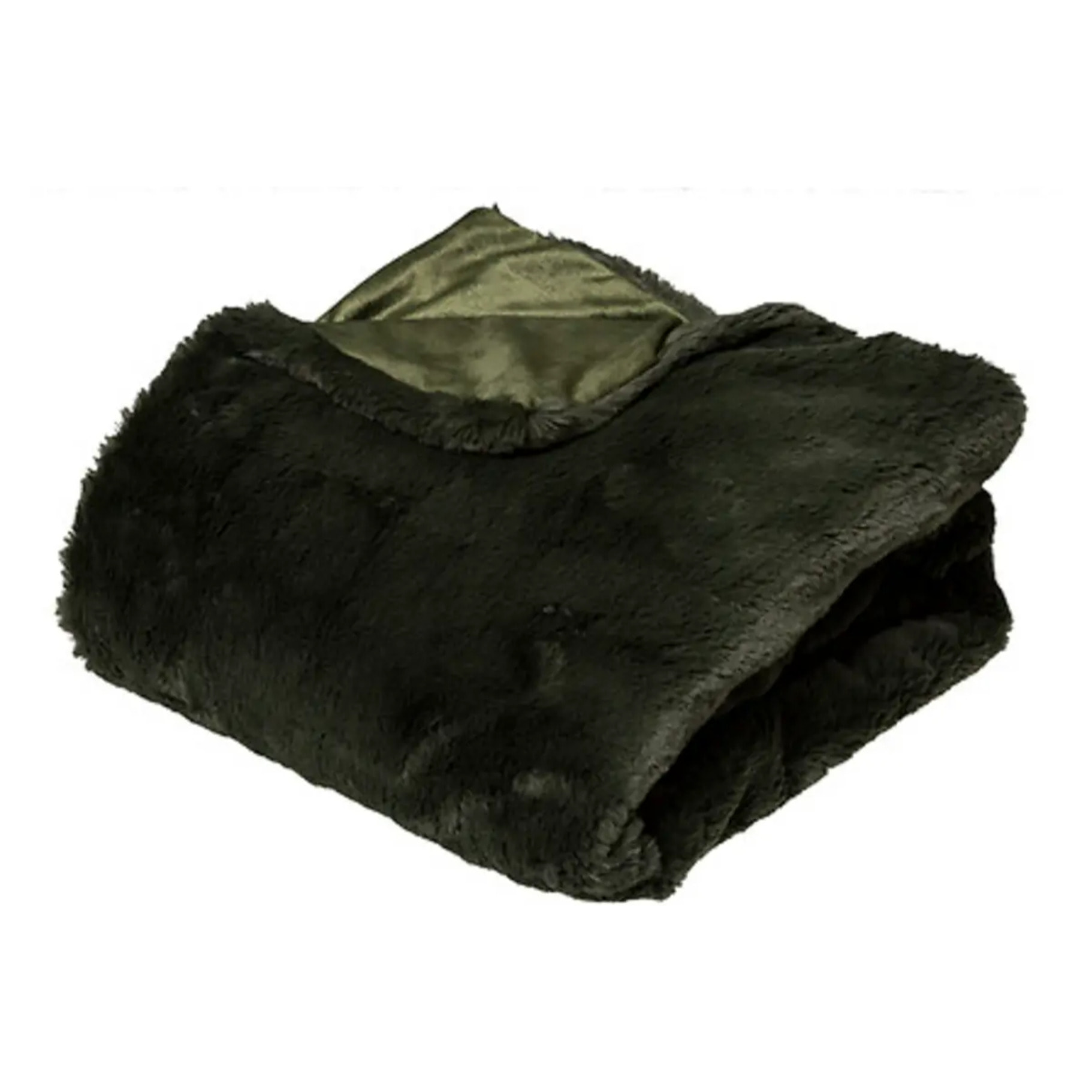 Plaid fourrure kaki 130x180cm