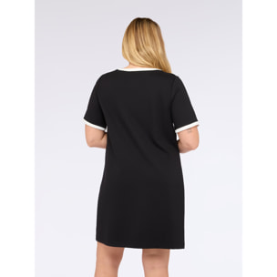 Fiorella Rubino - Vestito con profili a contrasto e tasche - Nero