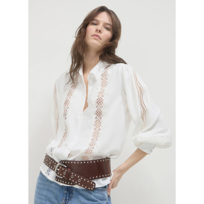 Camicia inserti macramè