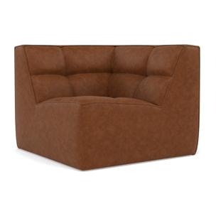Alya - module d'angle en simili - Cognac