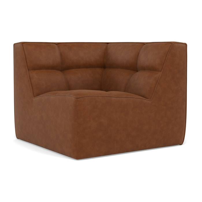 Alya - module d'angle en simili - Cognac