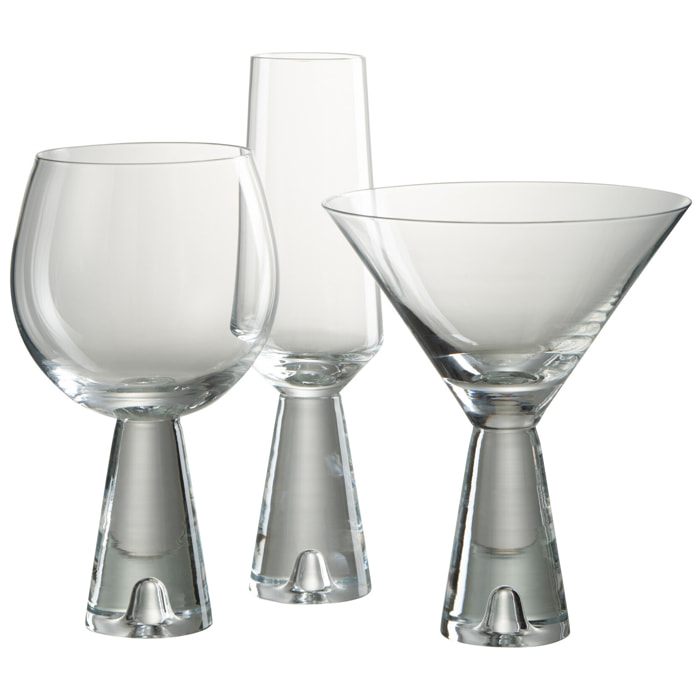 J-line verre à cocktail - verre - transparent - 4 pcs