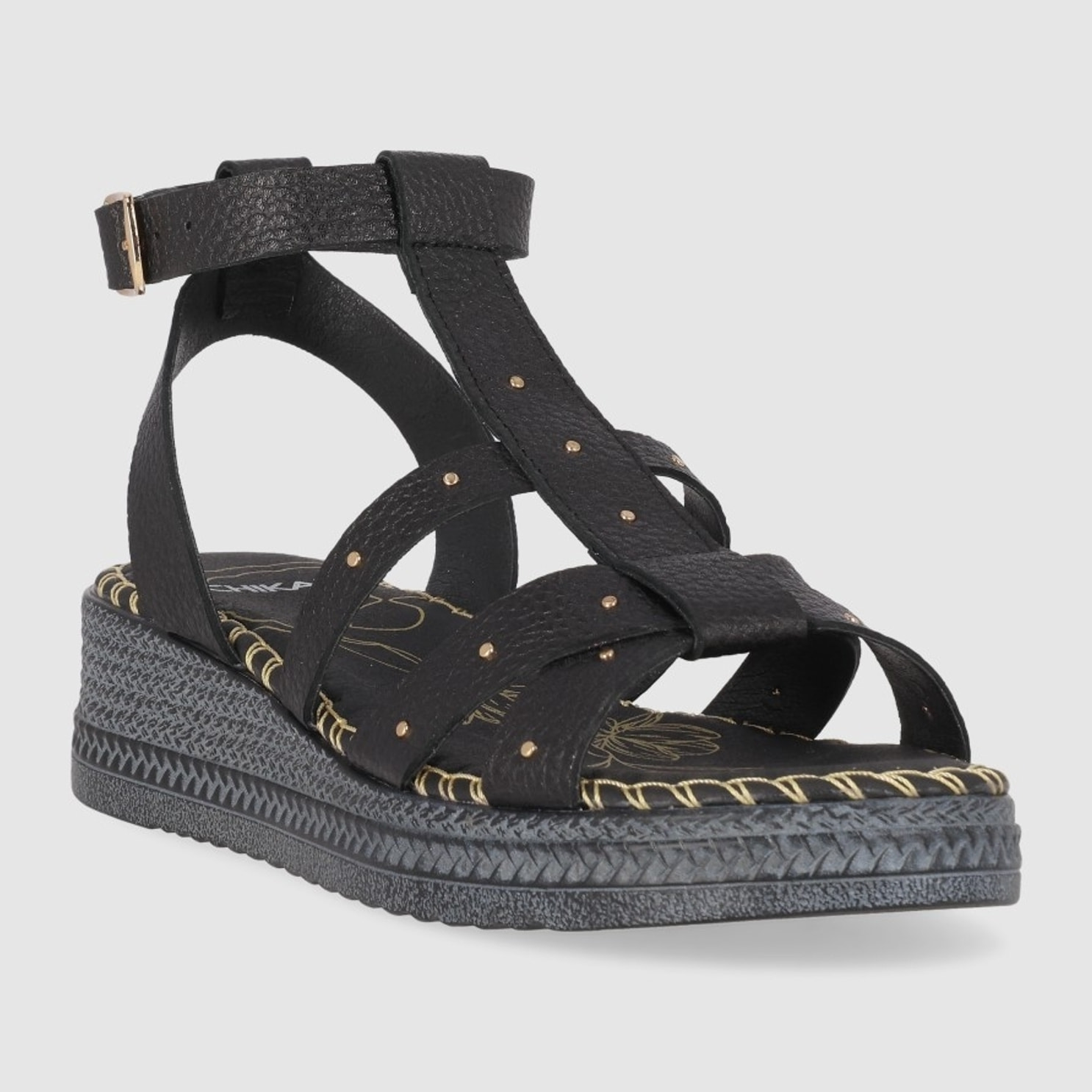 Sandalias de Piel - Negro - Tacón: 5 cm