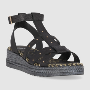 Sandalias de Piel - Negro - Tacón: 5 cm
