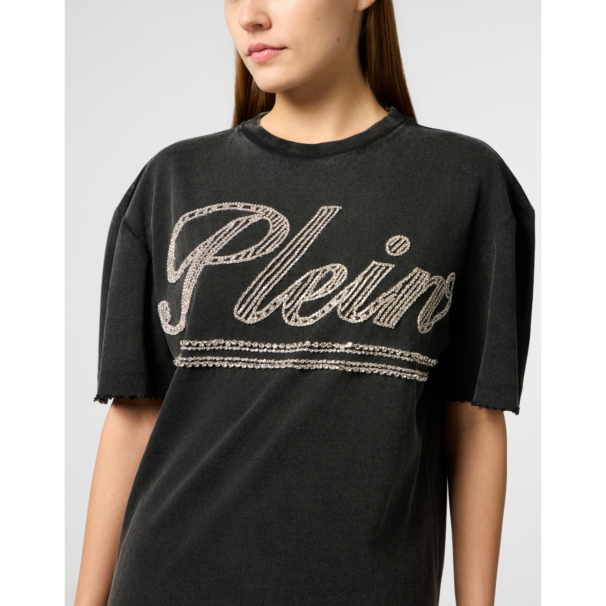 PHILIPP PLEIN Man Fit T-Shirt Strass Signature