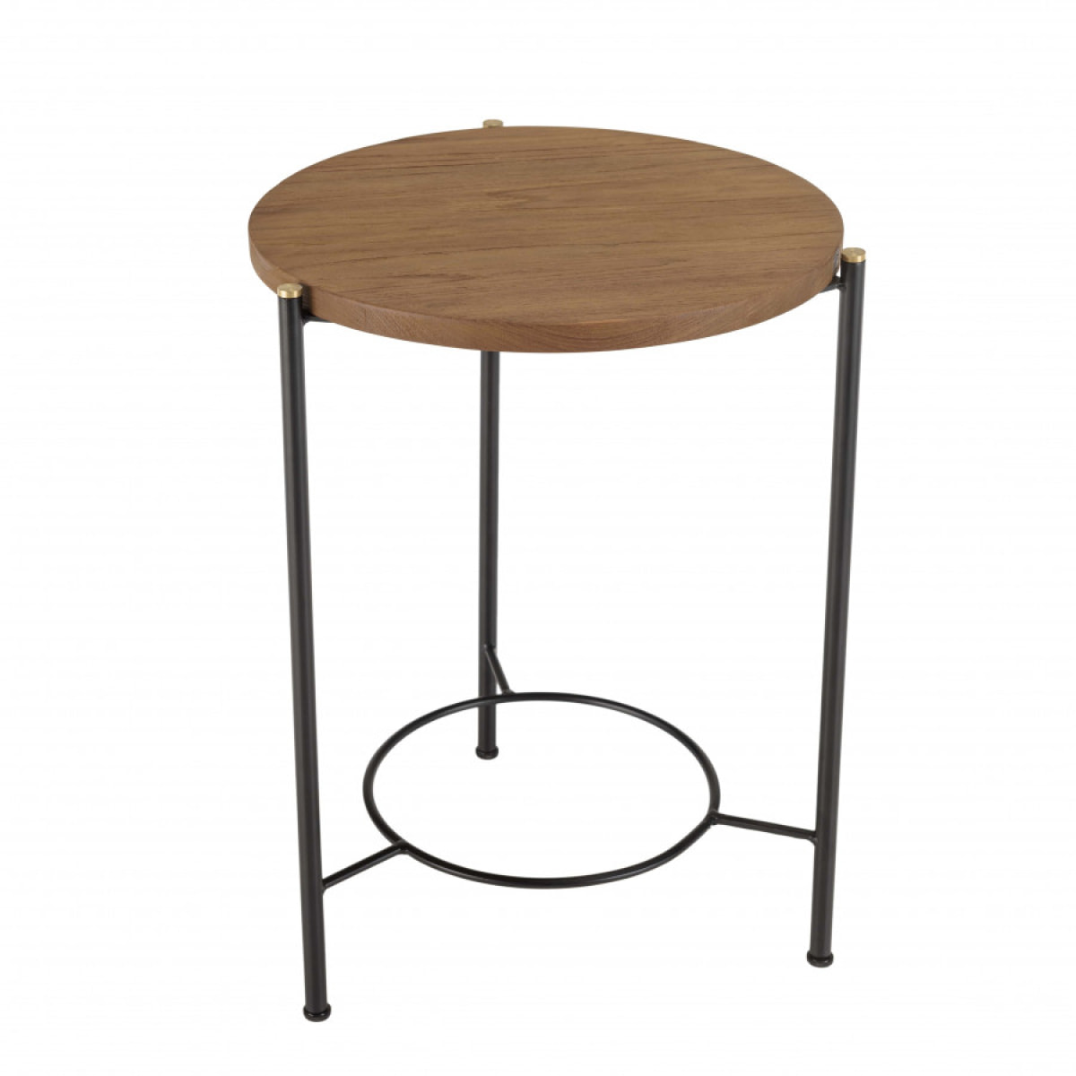 ALIDA - Table d'appoint ronde 3 pieds en métal noir