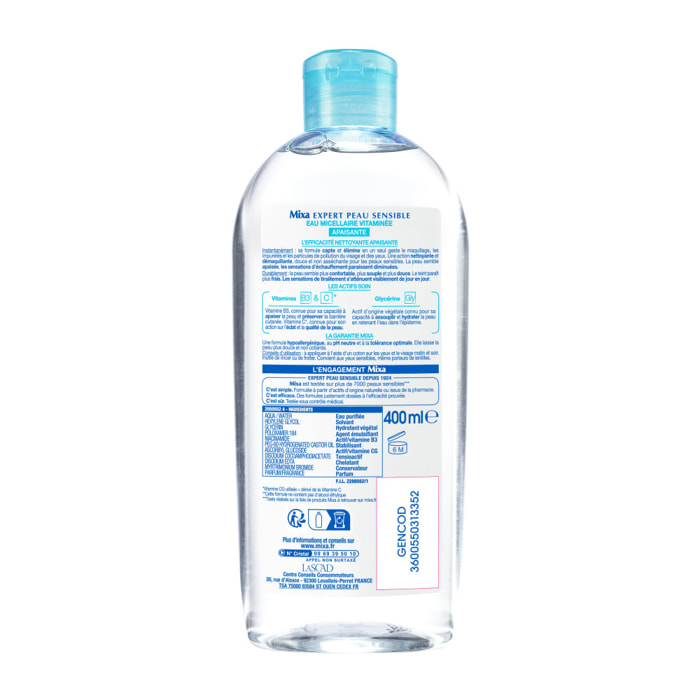 Lot de 6 - Mixa Eau Micellaire Physiologique Apaisante 400ml