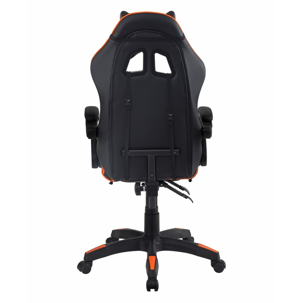Sedia gamer reclinabile con poggiapiedi arancione