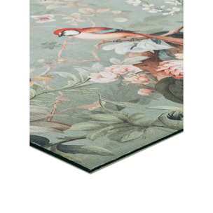 RICCI Alfombra lavable de cocina diseño floral multicolor, varias medidas disponibles.
