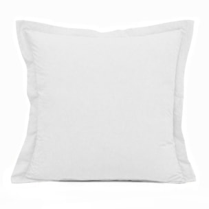 Parure de draps 100% coton uni blanc - essentiel