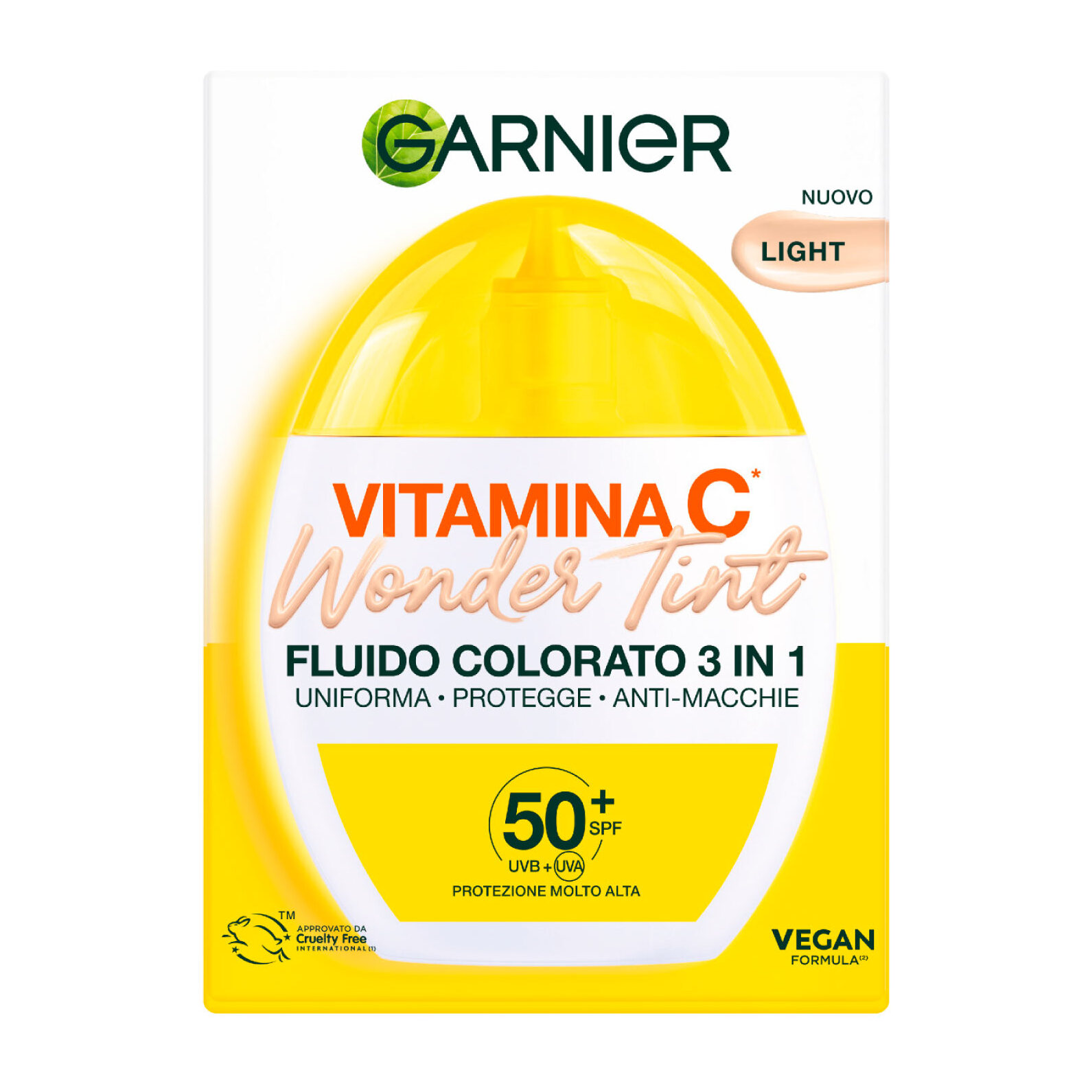 Fluido Viso Colorato Light Vitamina C Wonder Tint SPF 50+ 3in1 Anti-Macchie Uniforma e Protegge la Pelle 40ml