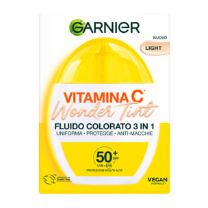 Fluido Viso Colorato Light Vitamina C Wonder Tint SPF 50+ 3in1 Anti-Macchie Uniforma e Protegge la Pelle 40ml