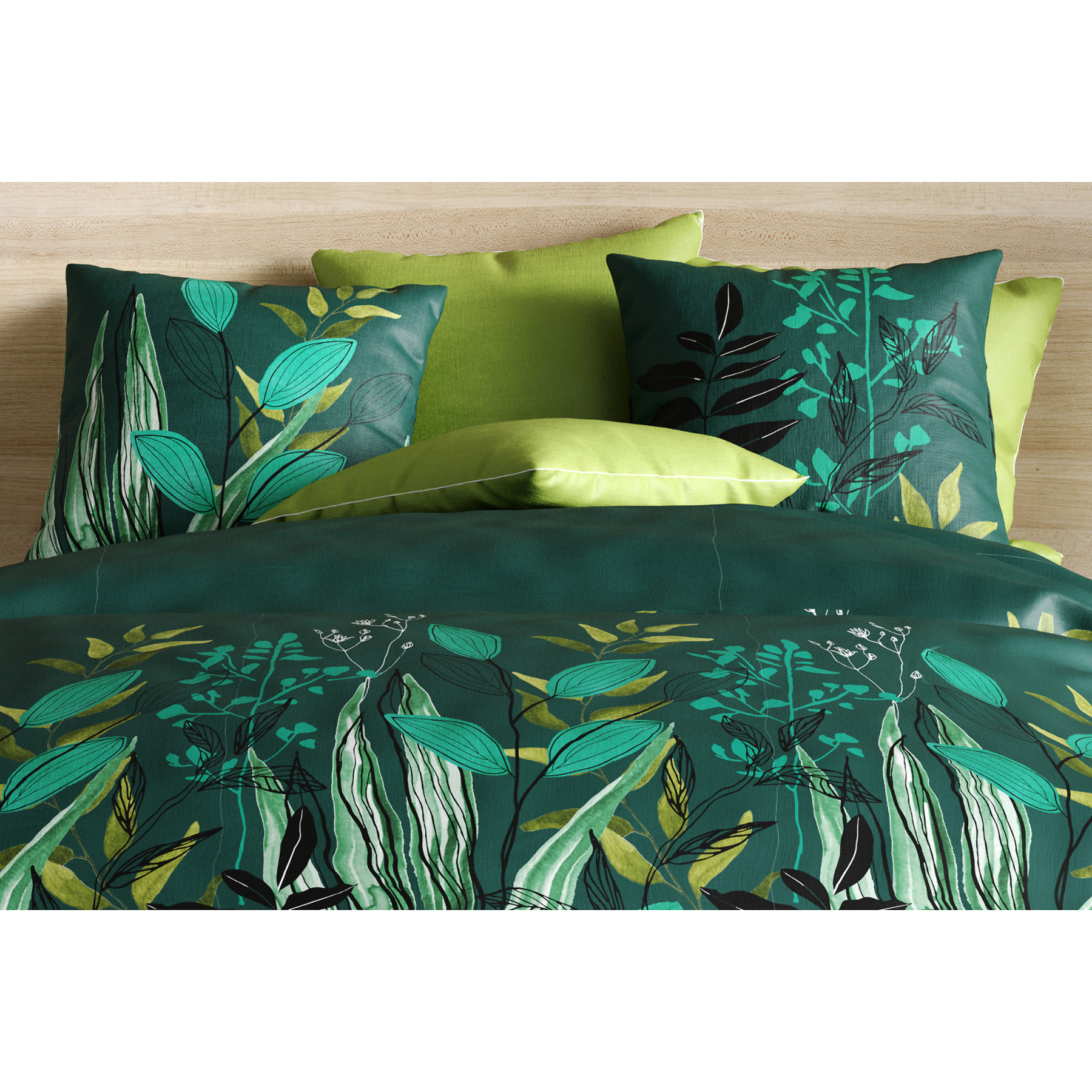 Parure De Couette 3pcs avec Taies oreiller 100% Coton 57 Fils/cm2-miwa