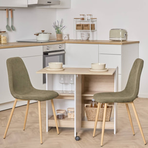 Table pliante 4 places Eat up blanc et bois