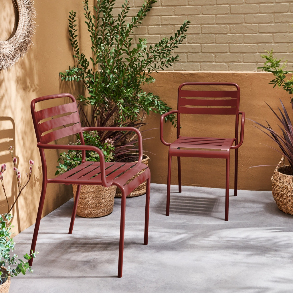 Fauteuil de jardin acier (lot de 2) AMÉLIA