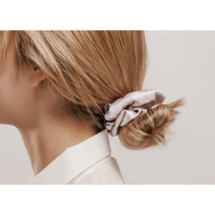 Scrunchies Elastico Capelli 100% Seta Tinta Unita Tortora