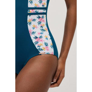 Costume da bagno snellente floreale in micropique