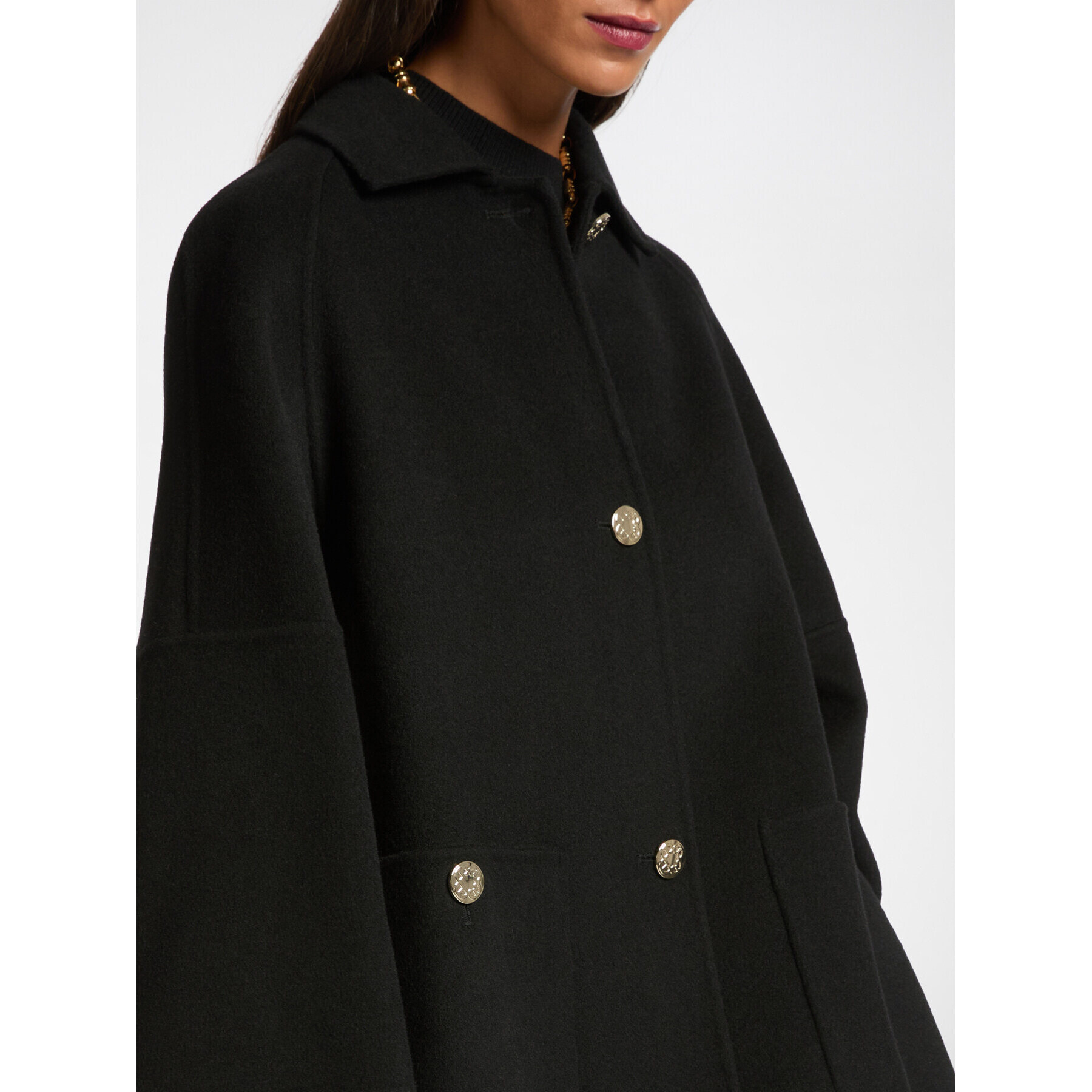 Elena Mirò - Caban in tessuto double - Nero