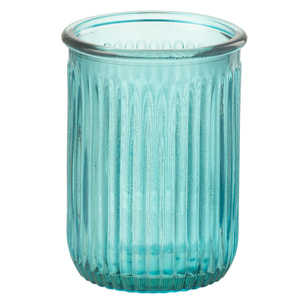J-Line vase Stripe - verre - bleu - Ø 14.5 cm