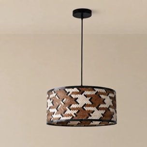 Suspension en bambou tressé marron et noir 50 cm - Phil