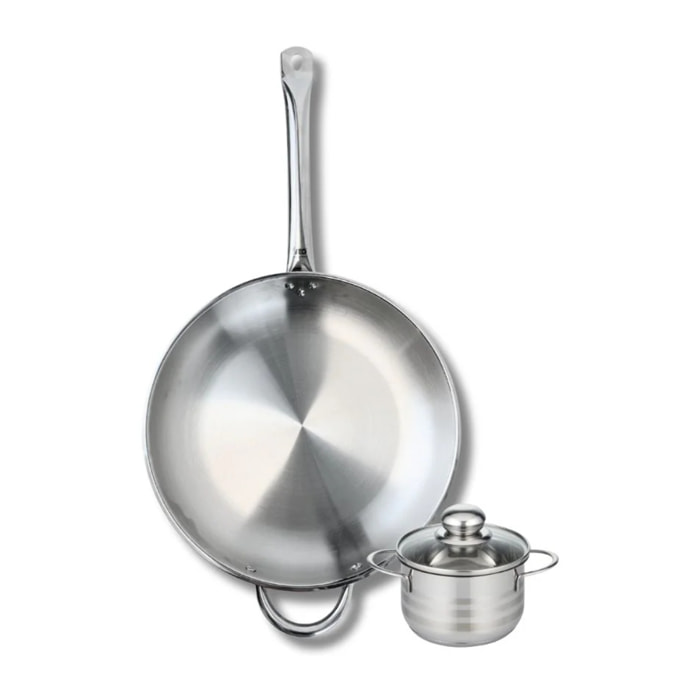 Ensemble de 1 Poêle de cuisson 32 cm et 1 faitout 12 cm Elo Profi Brillant