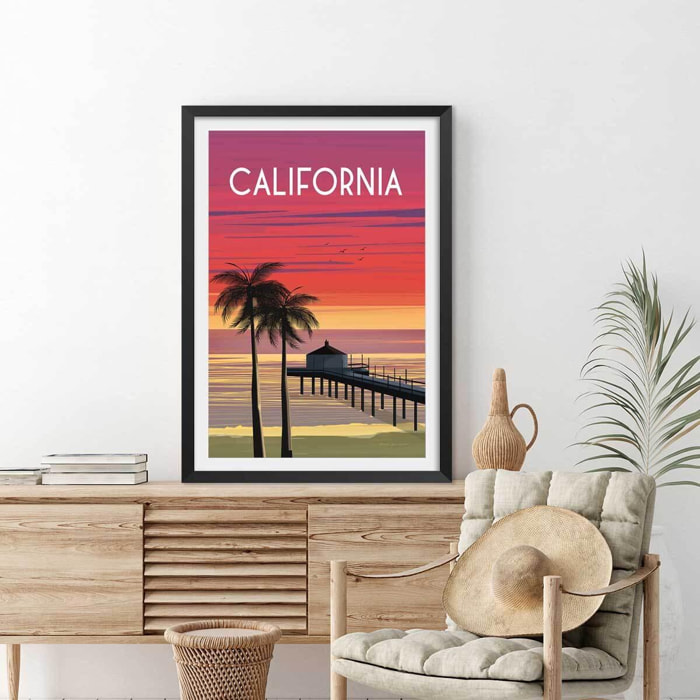 Affiche ville voyage California dream Affiche seule