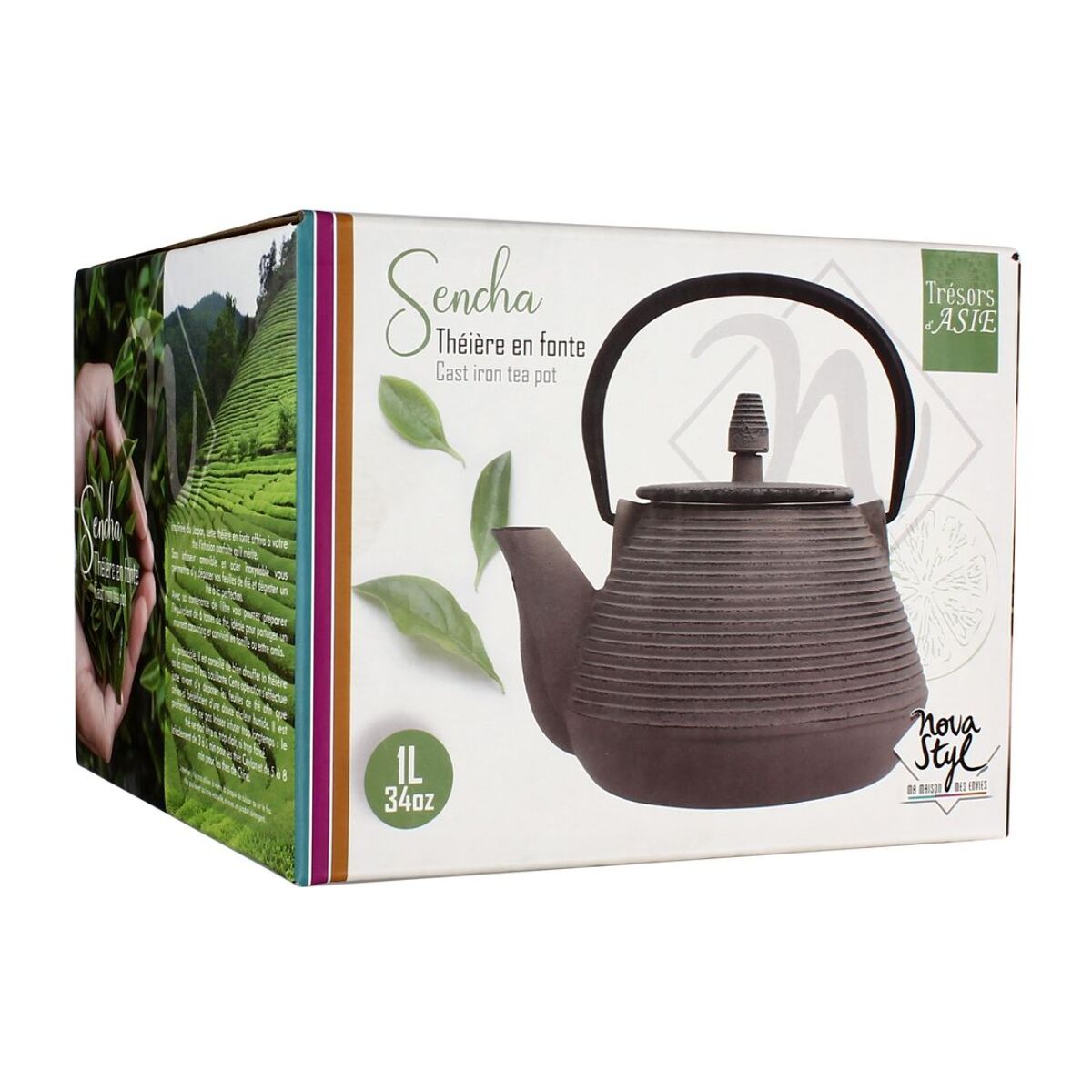 Théière en fonte grise 1L TRESOR D'ASIE
