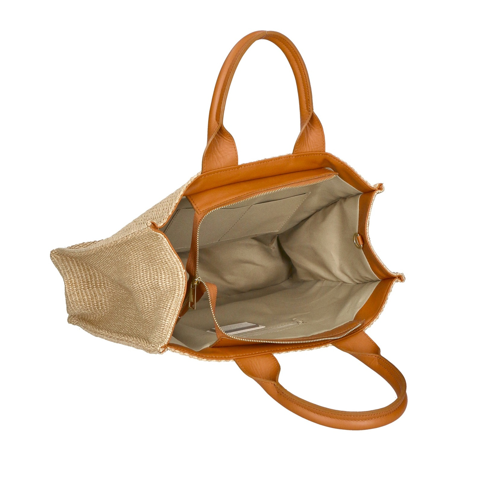 Borsa a mano da donna - Modello False - Misto pelle e tessuto - 31.0 x 41.5 x 15.5 cm