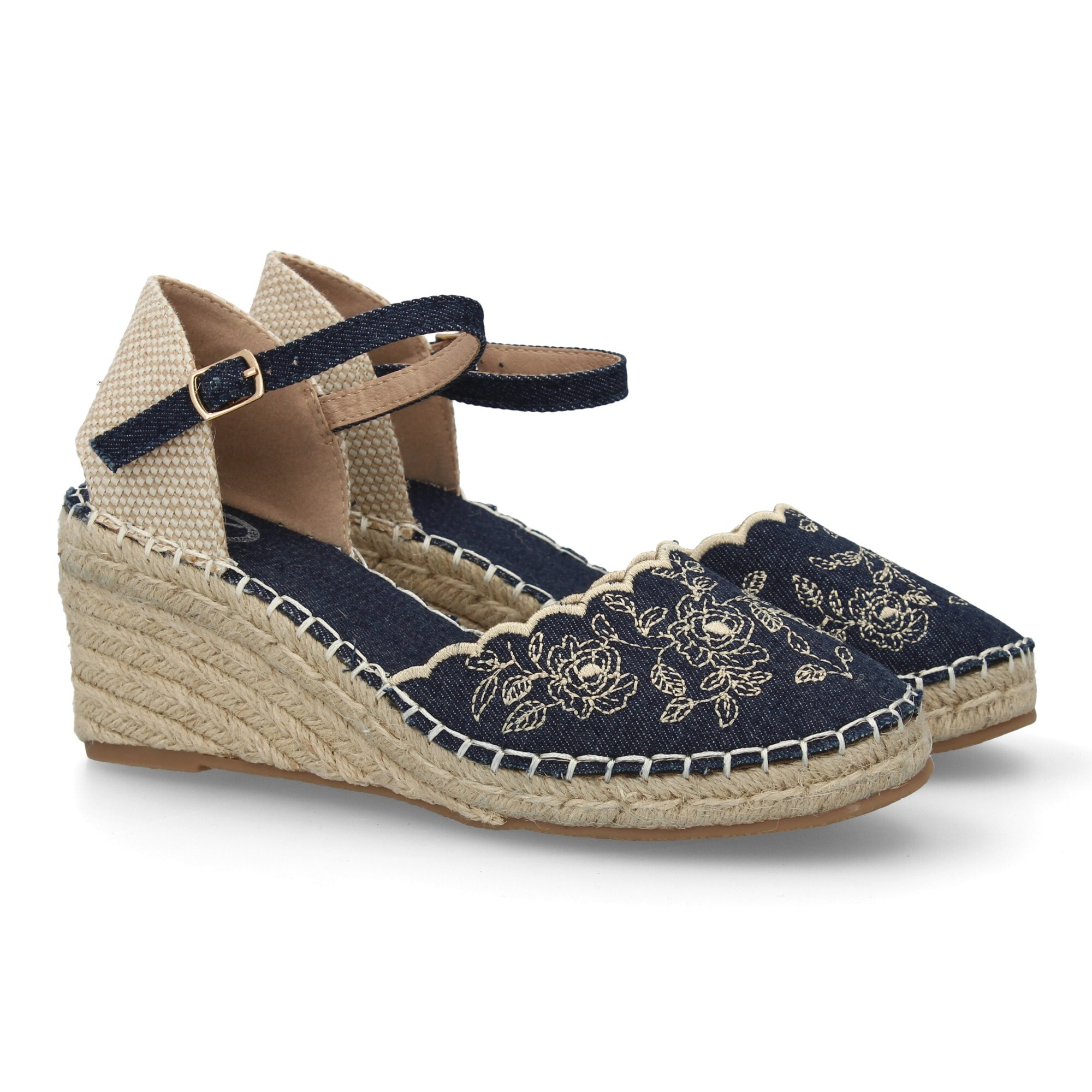 Alpargata valenciana cuña con bordado