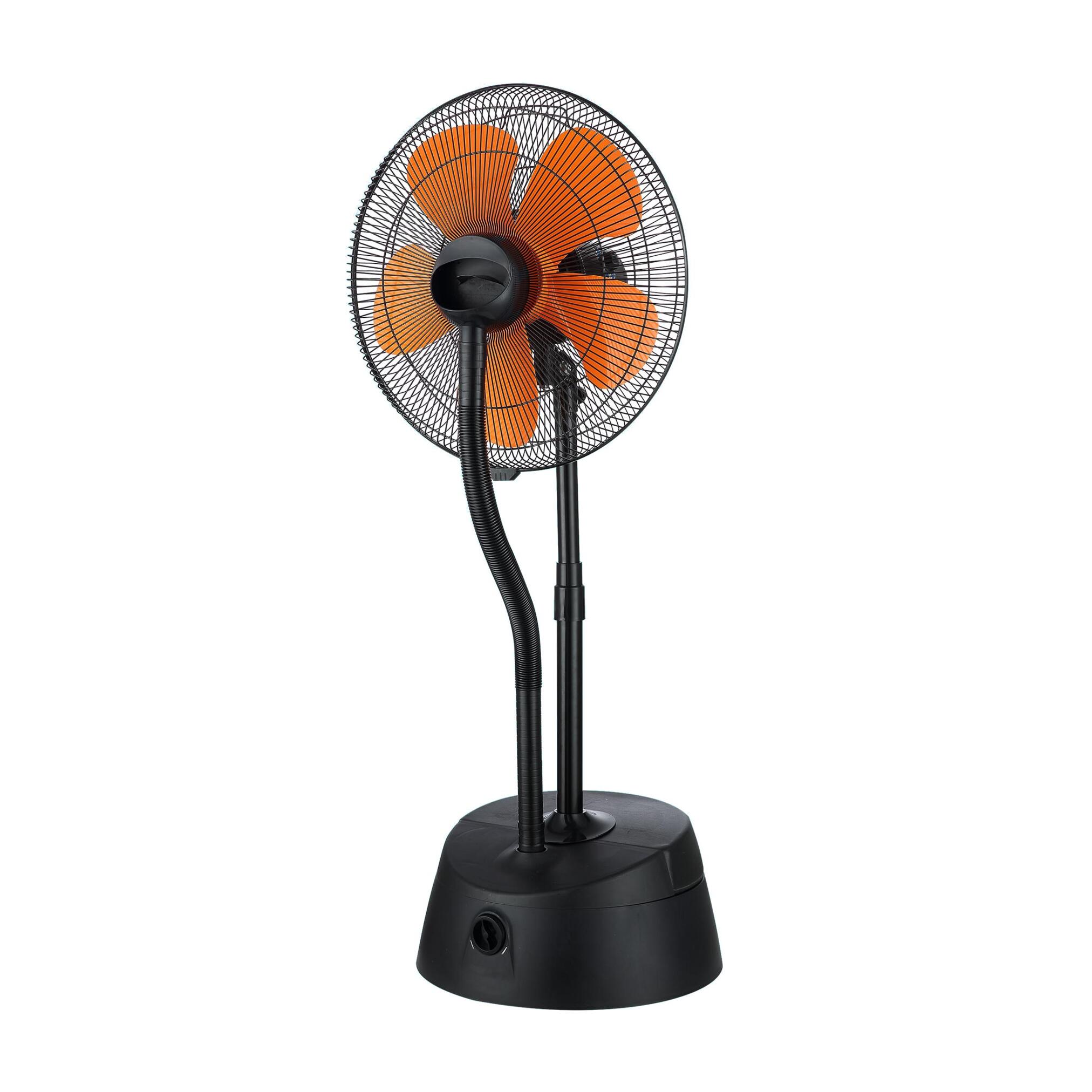 Ventilatore nebulizzatore ø 46 cm nero e arancione con telecomando